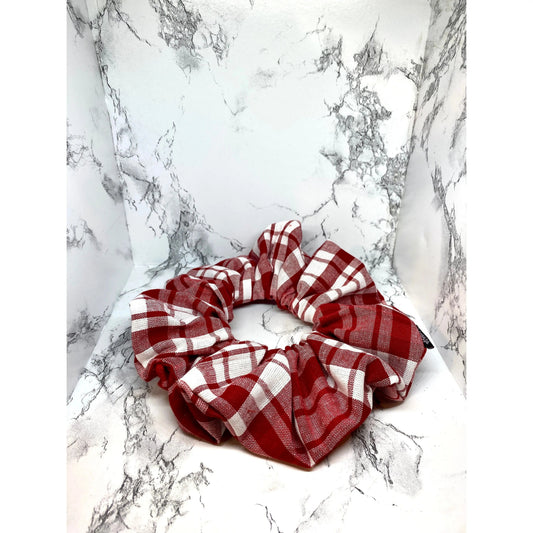 Red Plaid Christmas Scrunchie