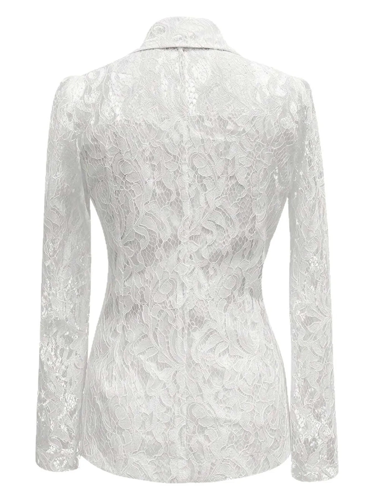 Floral Pattern Lace Single-Breasted Blazer