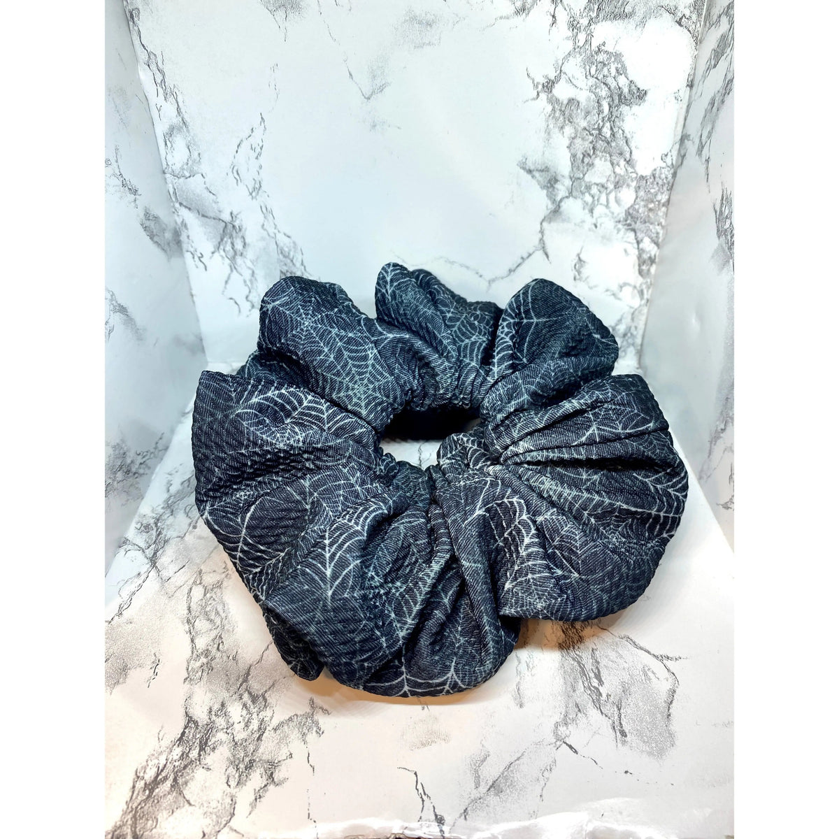 Dark Spiderweb Halloween Bullet Scrunchie