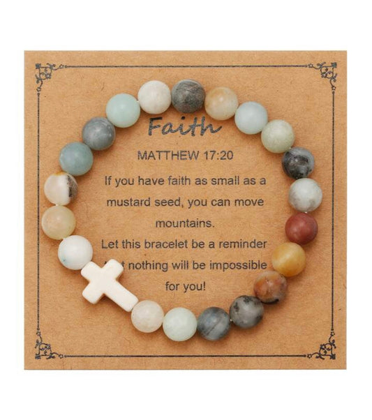 Beautiful Cross Stone Stacking Bracelet