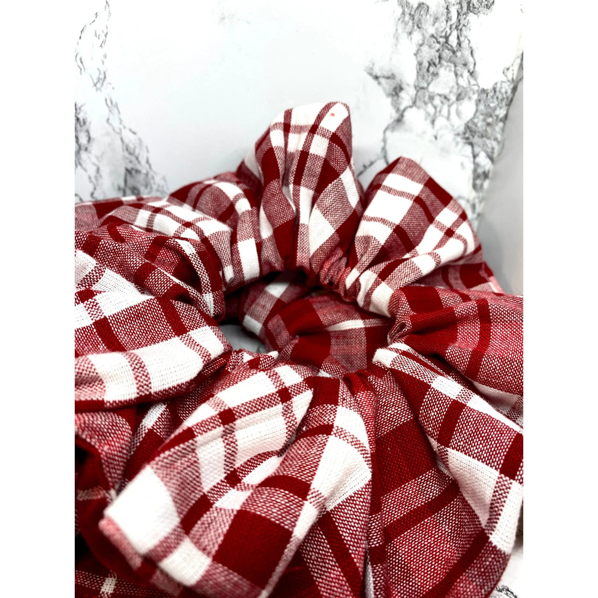 Red Plaid Christmas Scrunchie