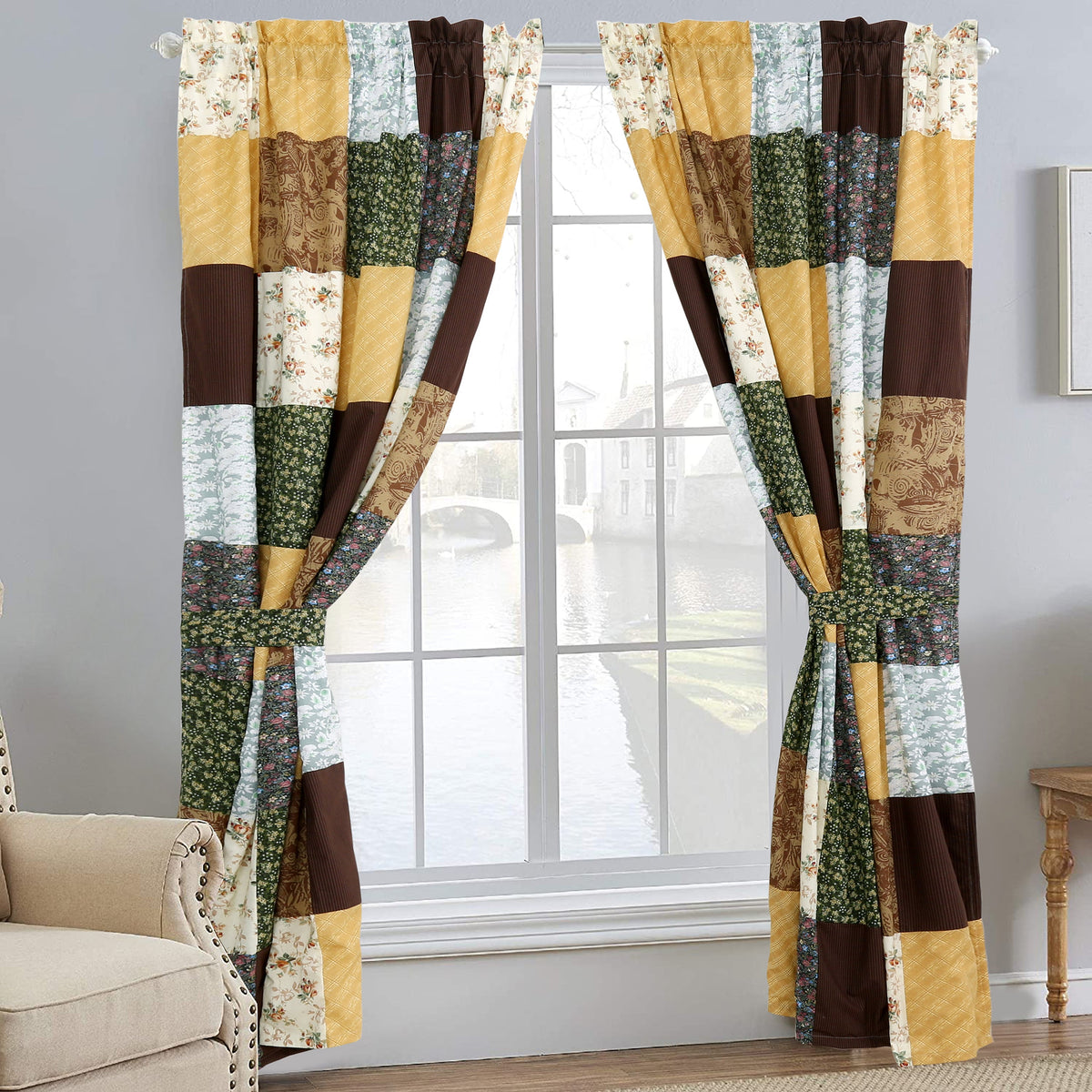 Huitt Country Farmhouse Vintage Floral Real Patchwork Cotton 3-Piece Reversible Quilt Bedding Set