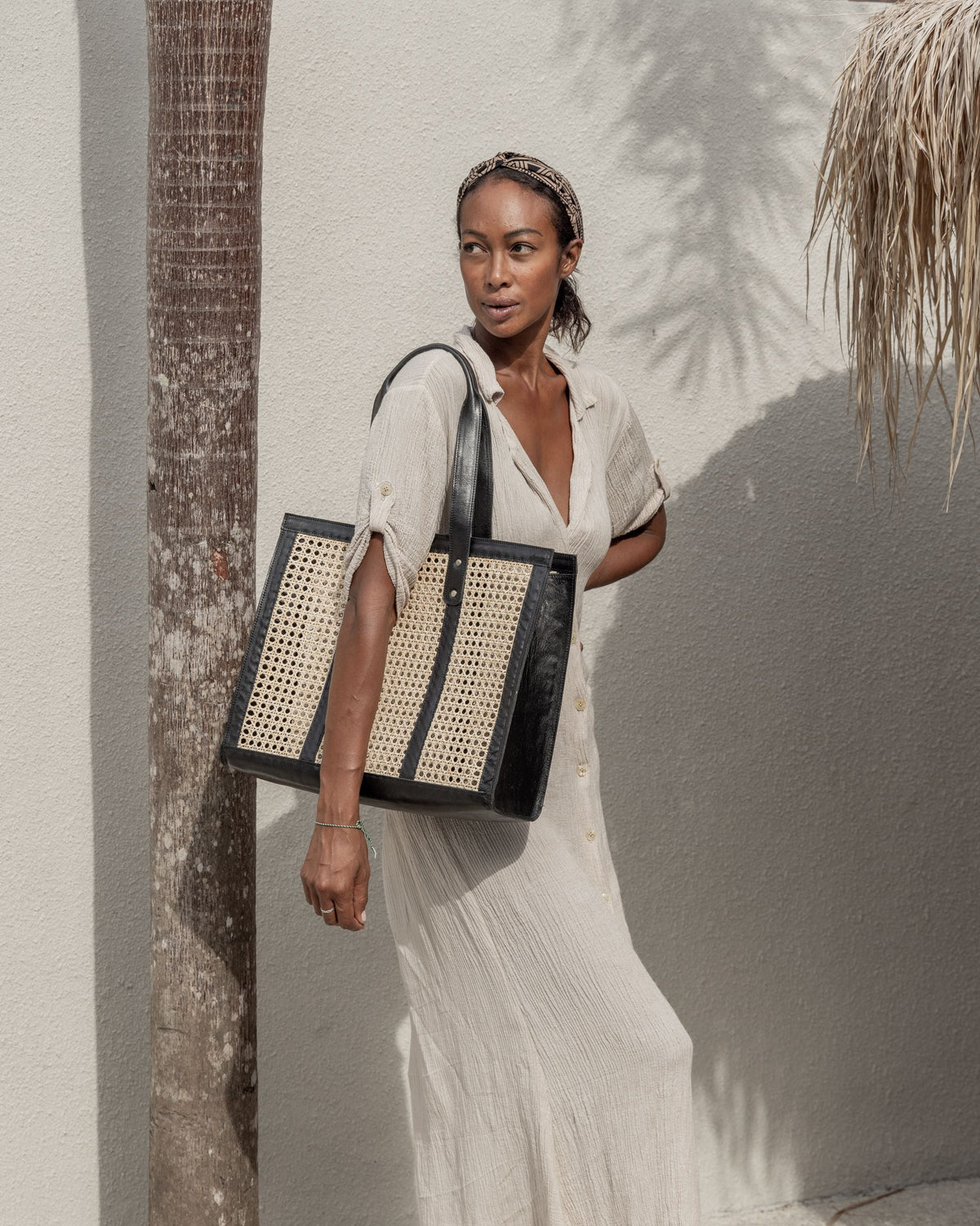 Raja Leather and Cane Everyday Bag