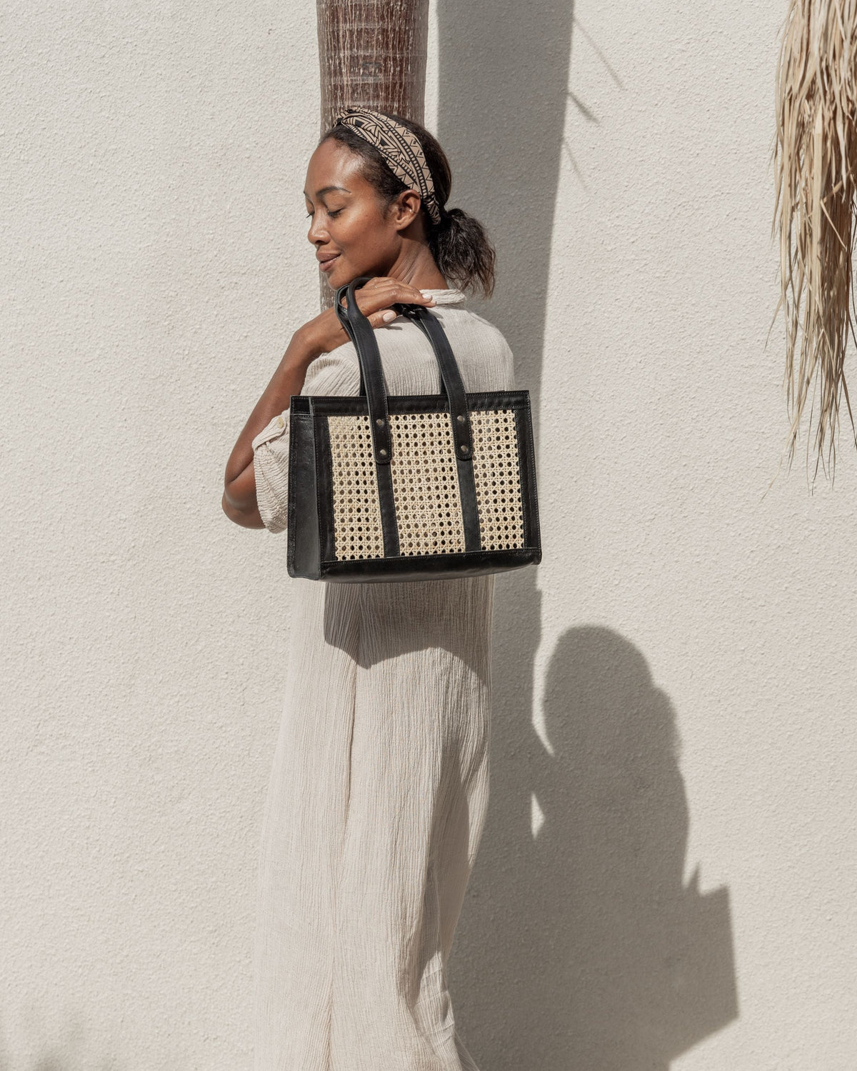 Raja Leather and Cane Everyday Bag