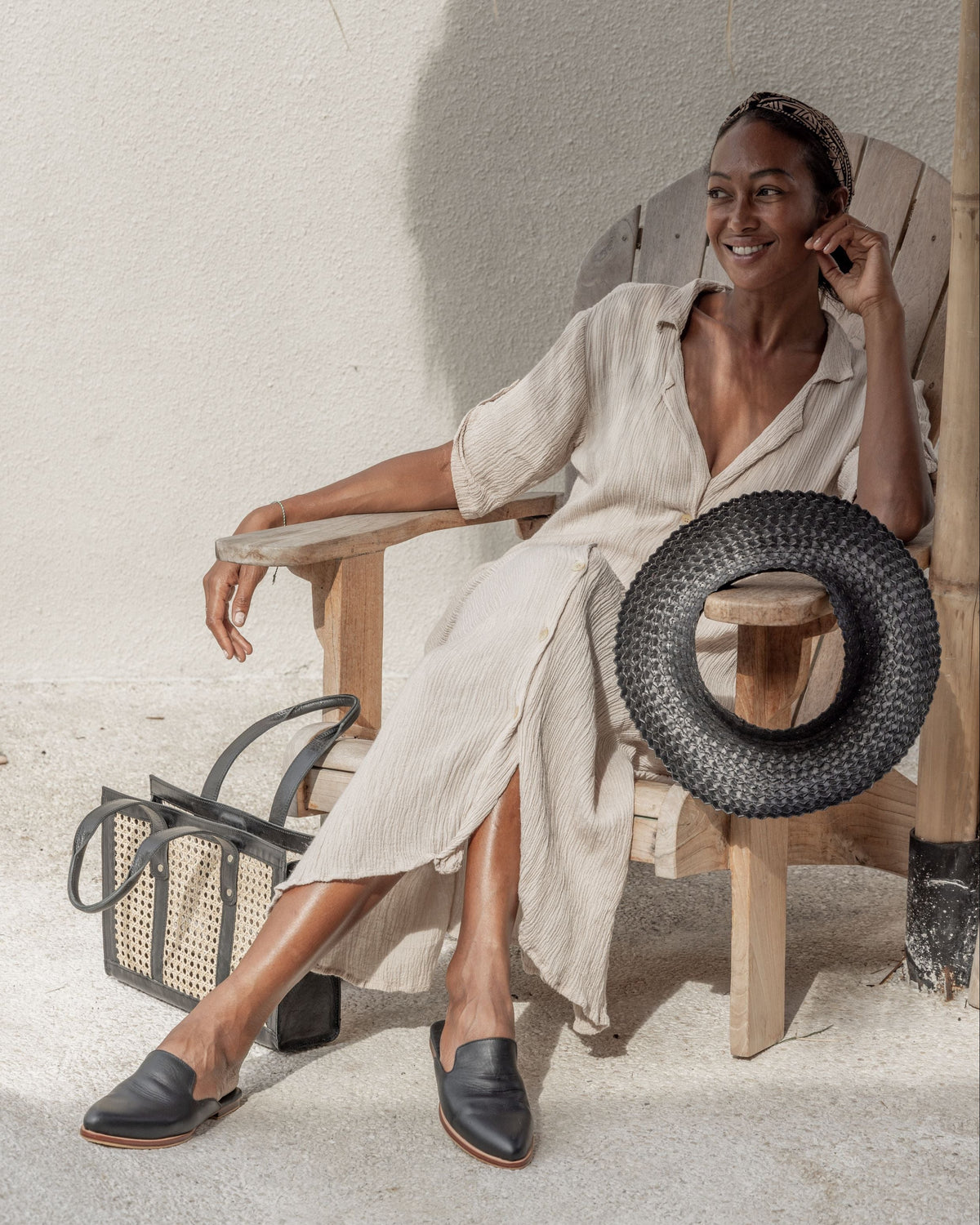 Raja Leather and Cane Everyday Bag