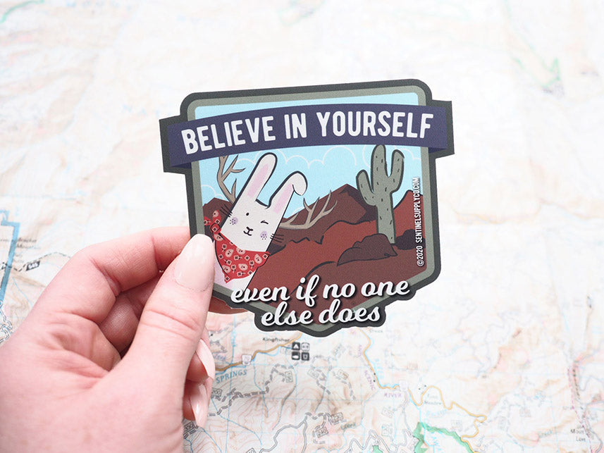 Jackalope Believe in Yourself Desert Sticker