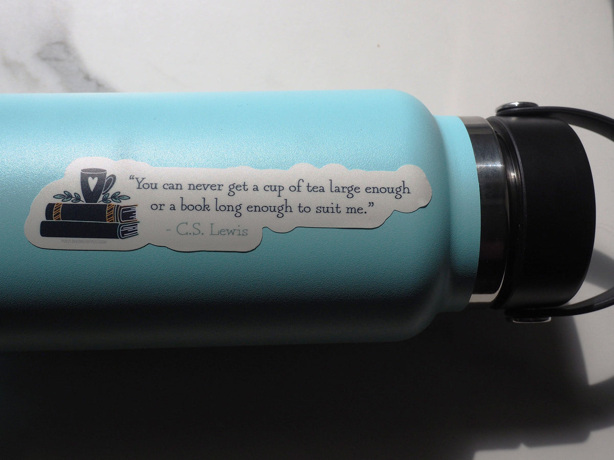 Tea & Books CS Lewis Quote Sticker