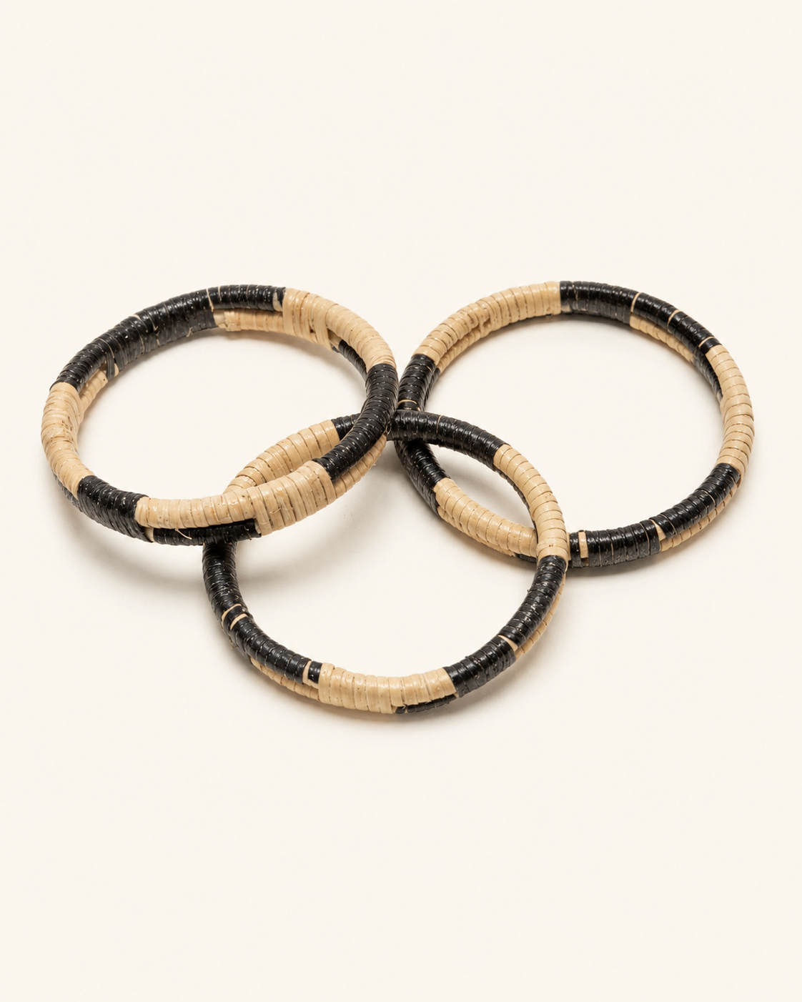 Black Motif Rattan Bangle