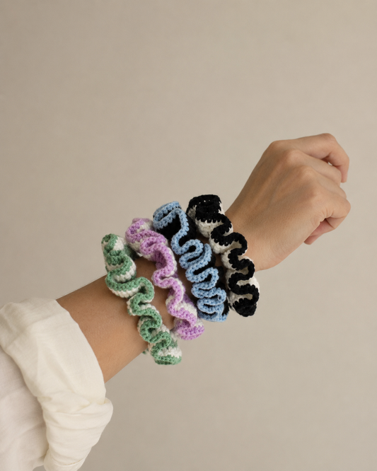 Cotton Crochet Scrunchie - Set of 3