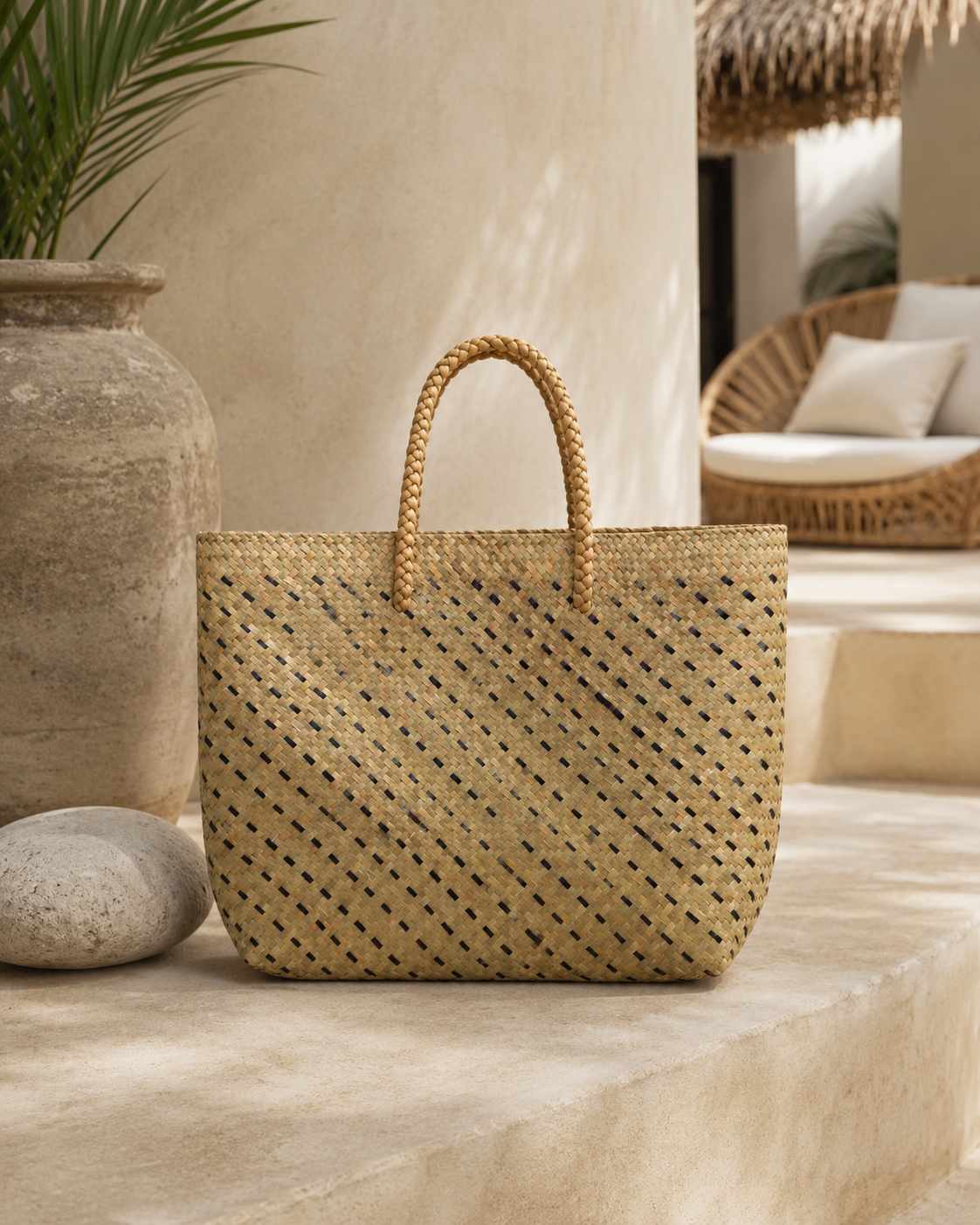 Cove Rattan Beach Tote Bag