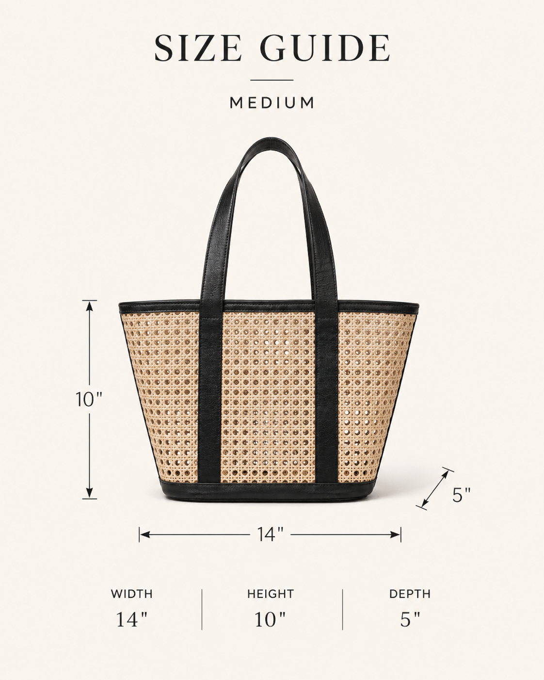 Raja Leather and Cane Carryall Bag