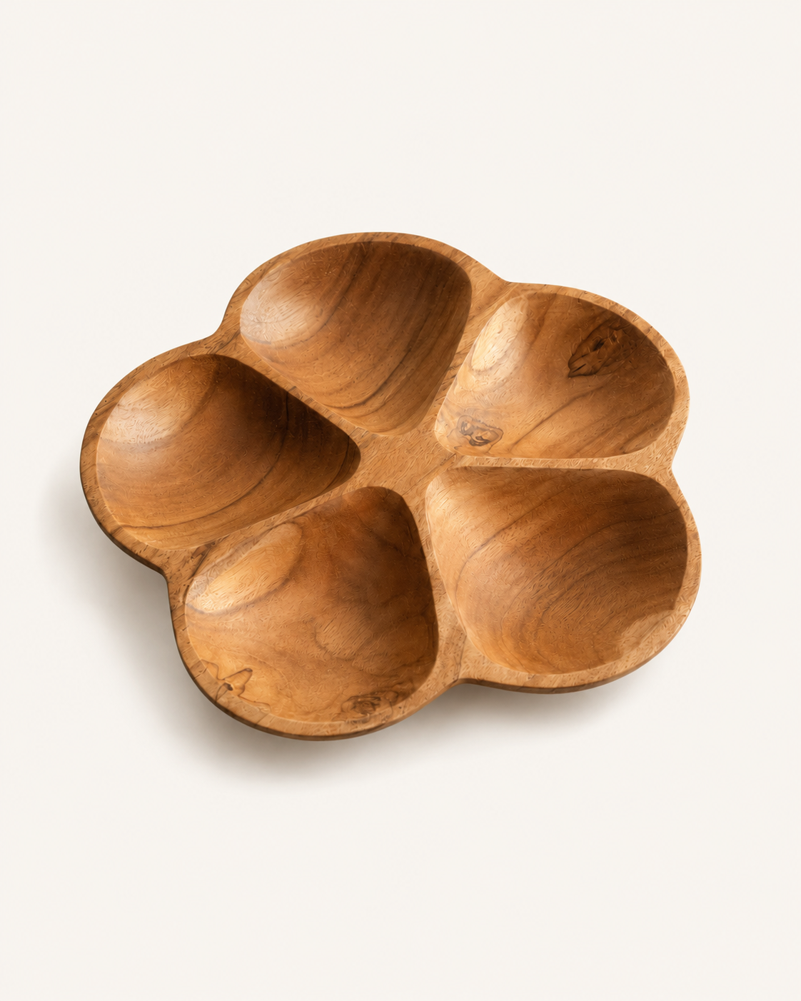 Flora Teak Divided Serving Dish