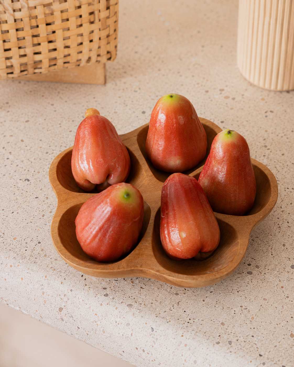 Flora Teak Divided Serving Dish