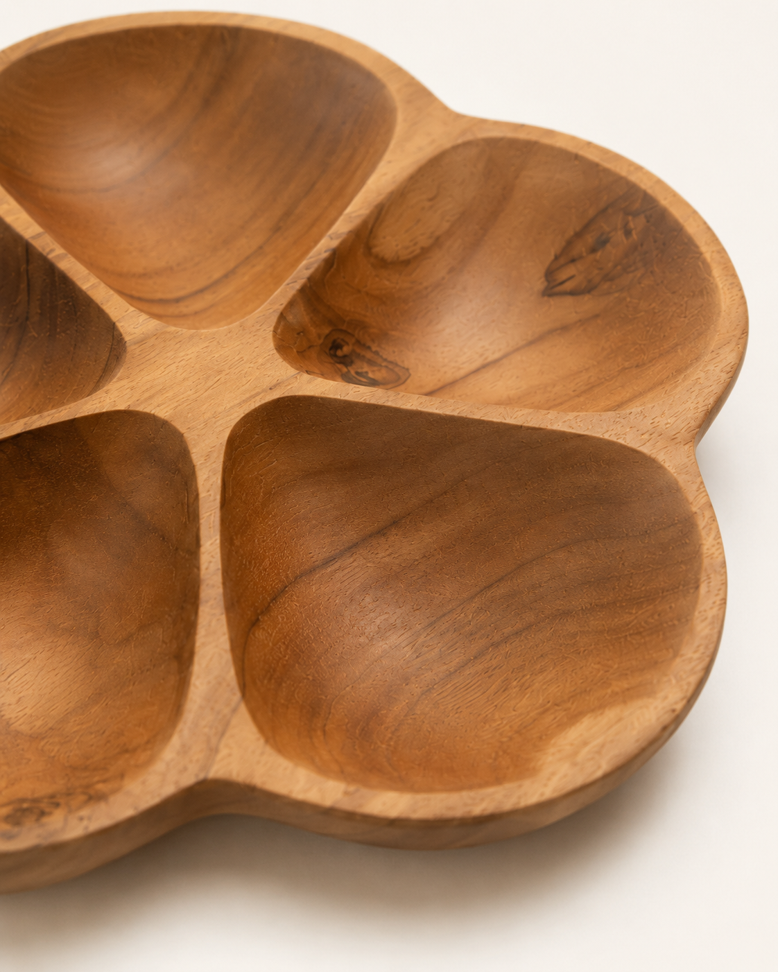 Flora Teak Divided Serving Dish