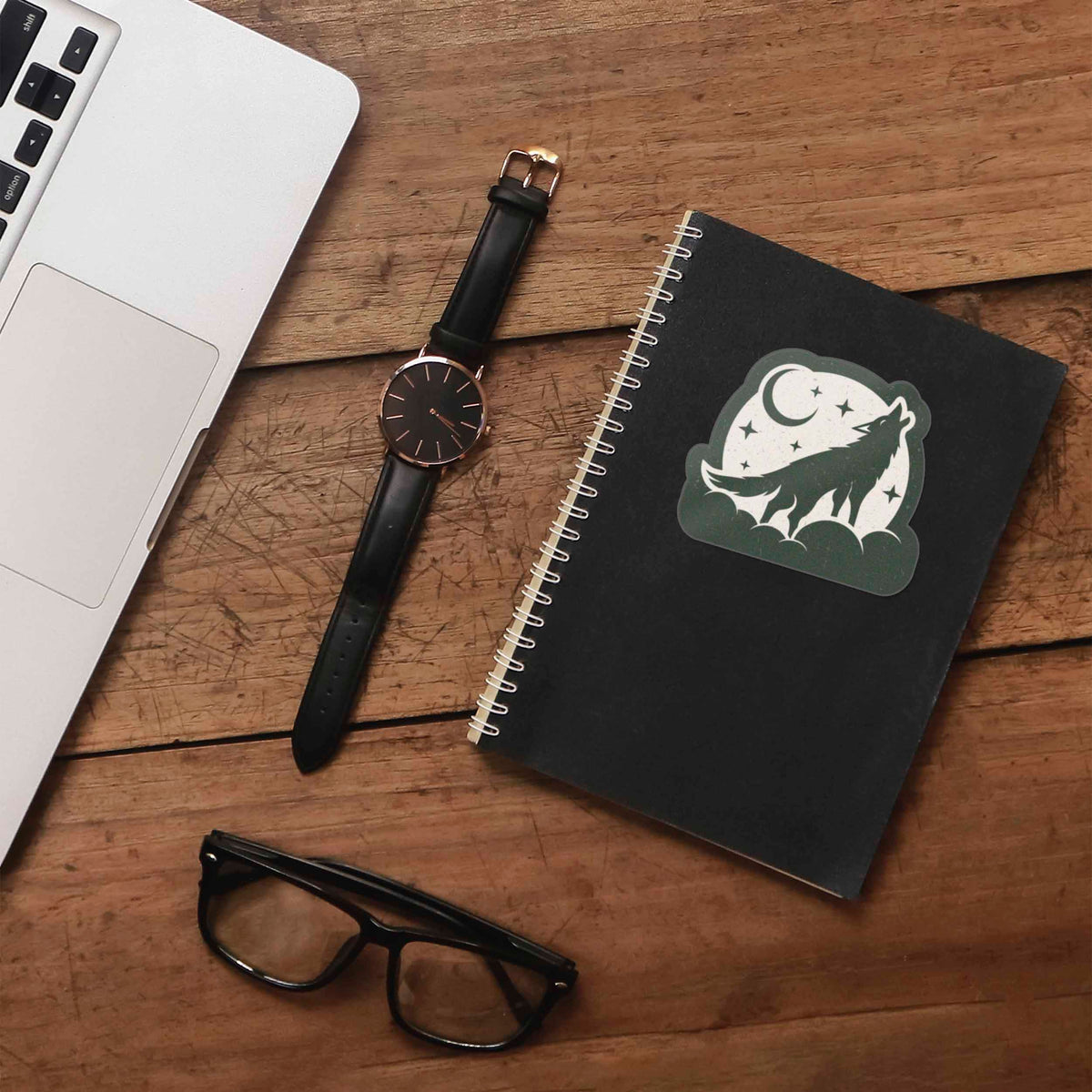 Coyote Moon Sticker - Cool Southwest Animal Decal