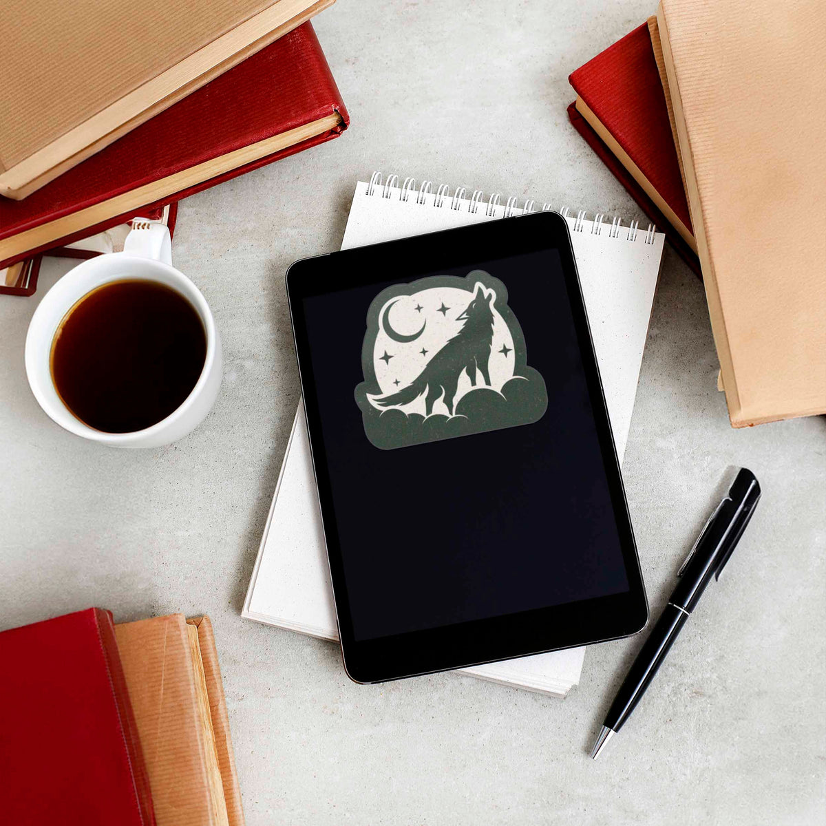 Coyote Moon Sticker - Cool Southwest Animal Decal