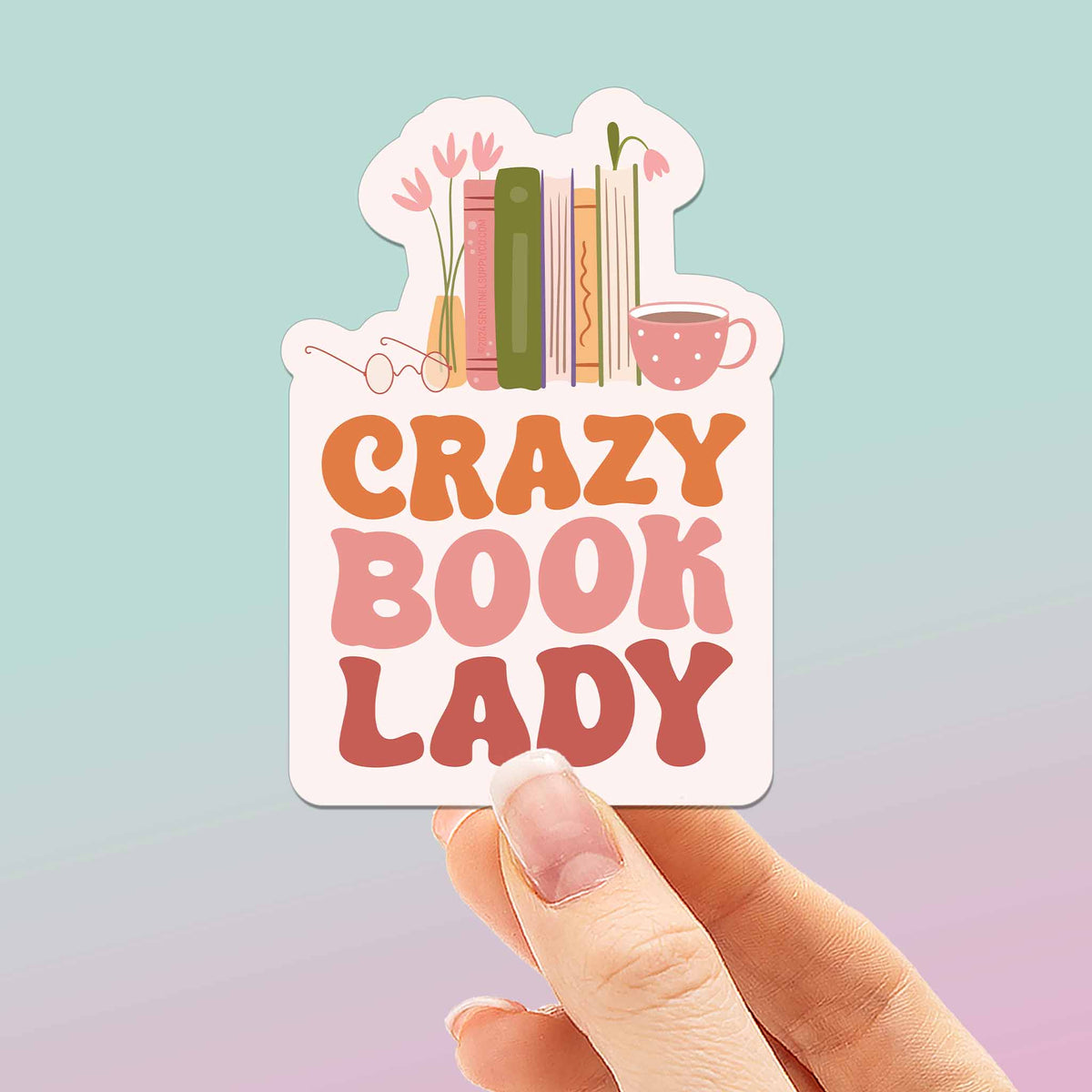 Crazy Book Lady Sticker