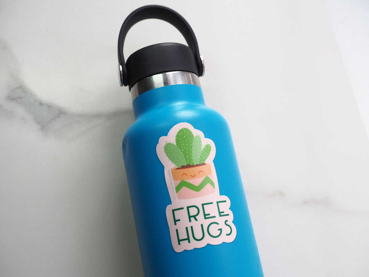 Free Hugs Cute Cactus Sticker