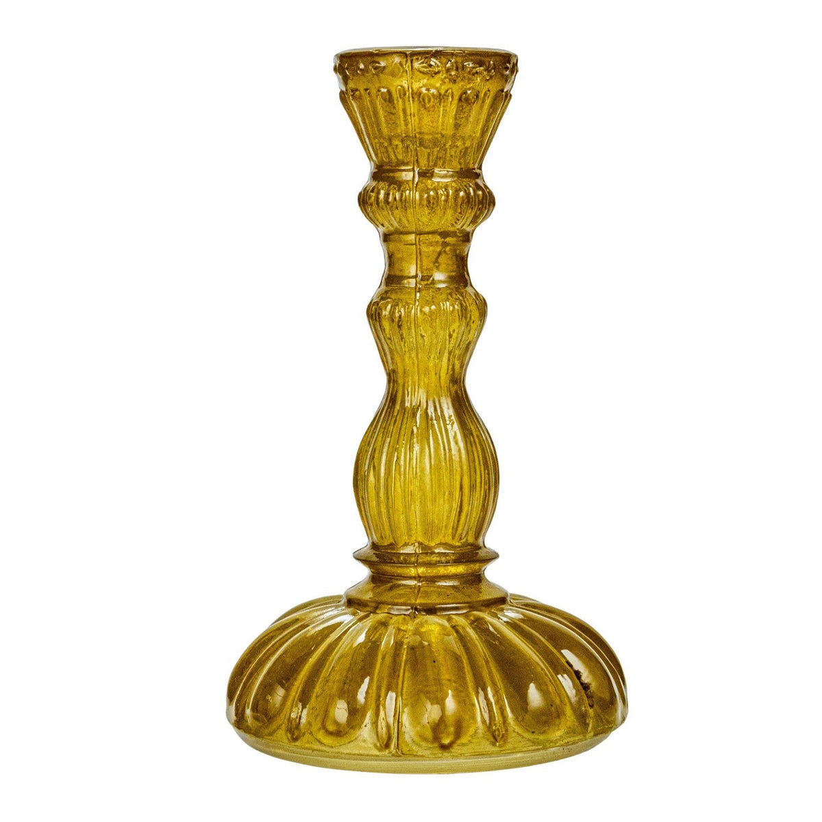 Colorful Pressed Recycled Glass Taper Candle Holders | 3 Sizes