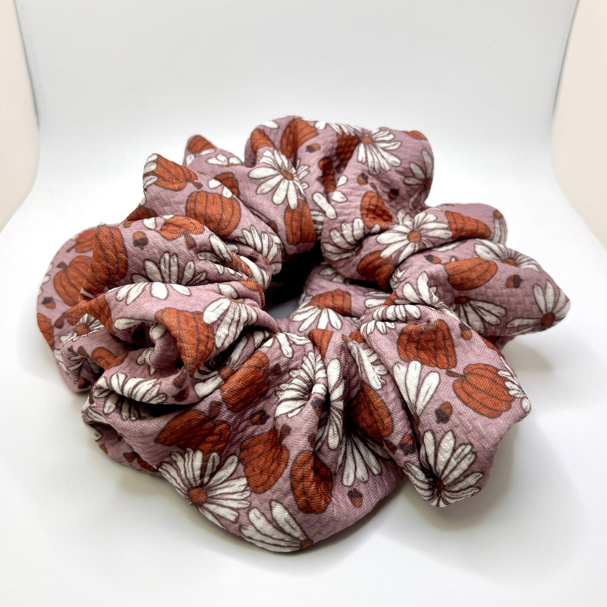 Floral Pumpkin Fall Bullet Scrunchie