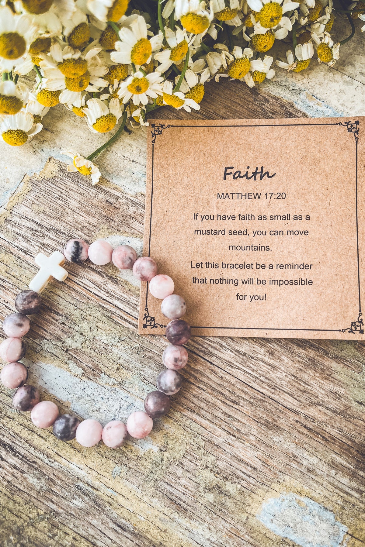 Beautiful Cross Stone Stacking Bracelet