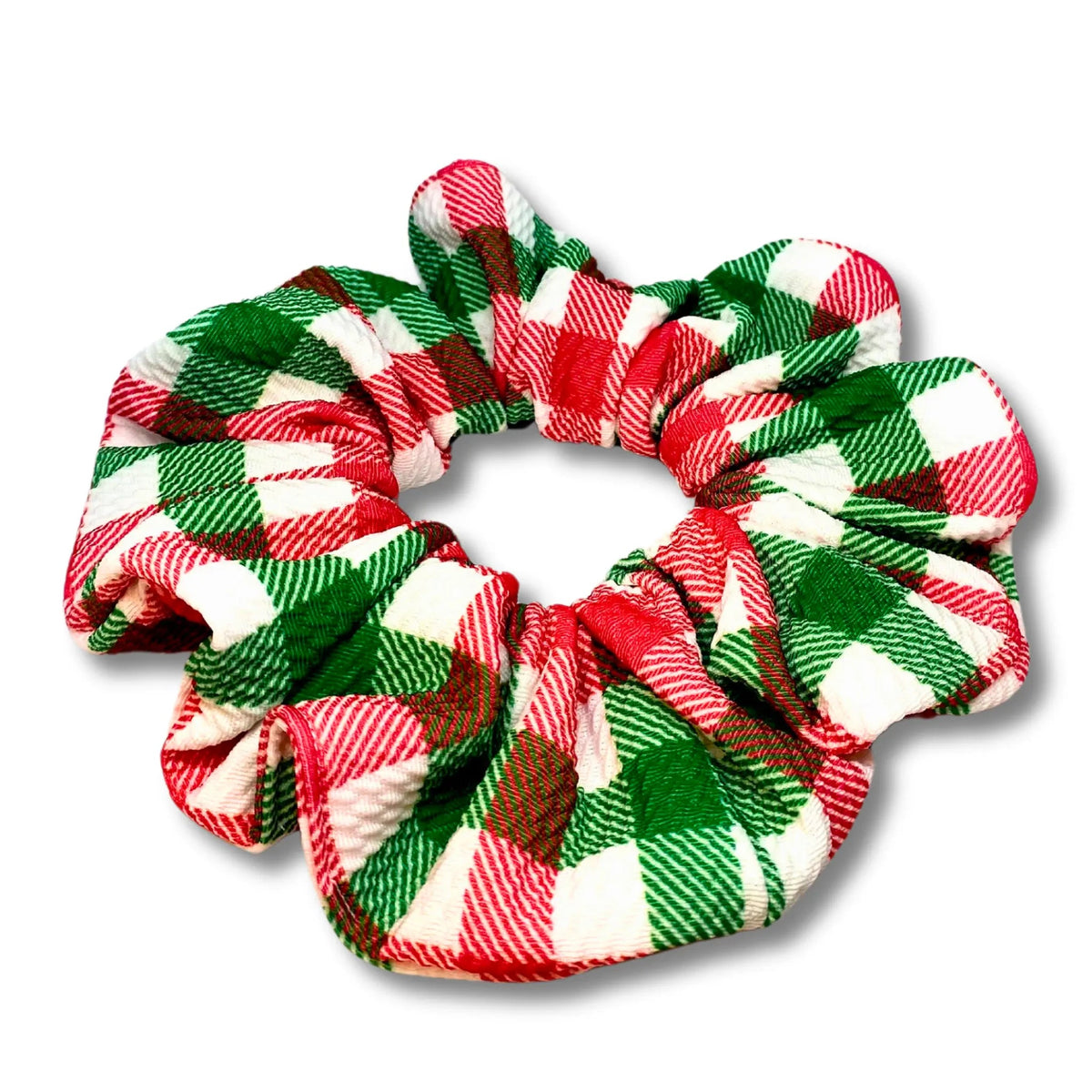 Square Plaid Christmas Bullet Scrunchie