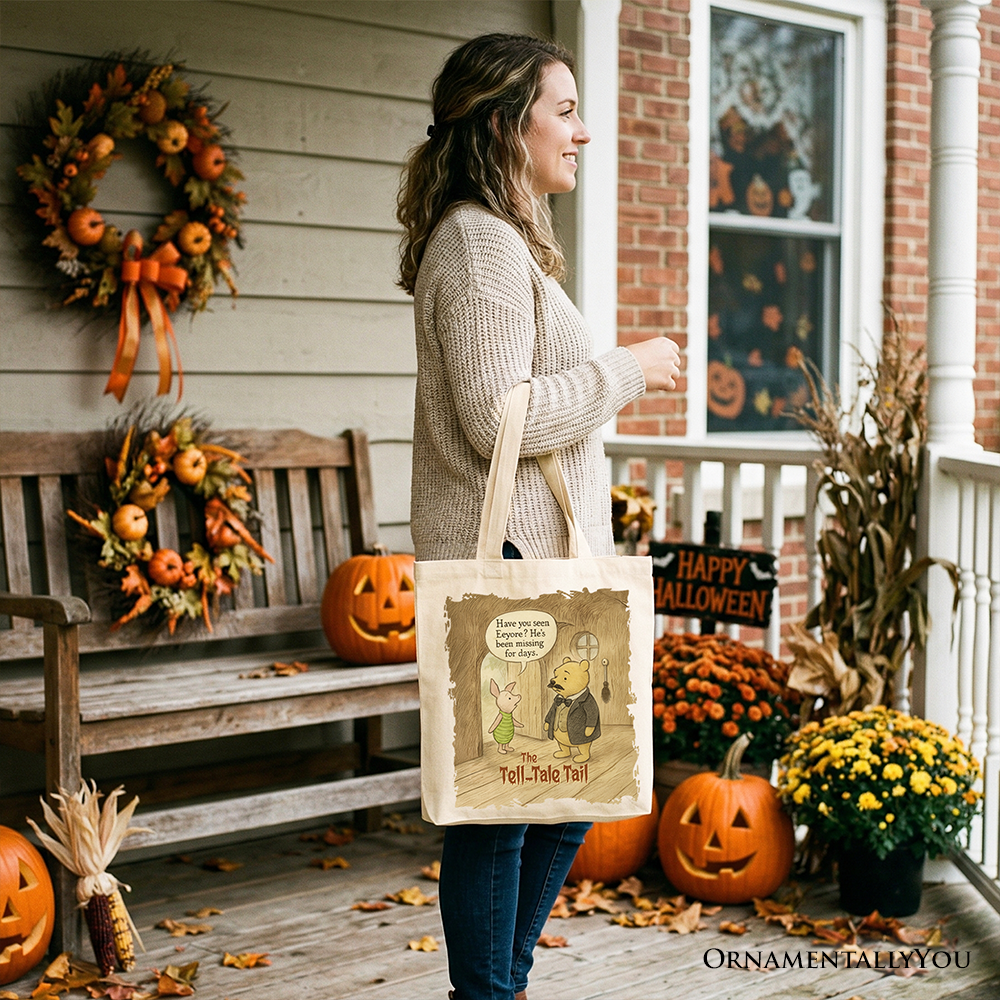 Edgar Allan Winnie-the-Pooh Tote Bag, 1926 A.A. Milne Vintage Halloween Mystery Tale Gift Shopper
