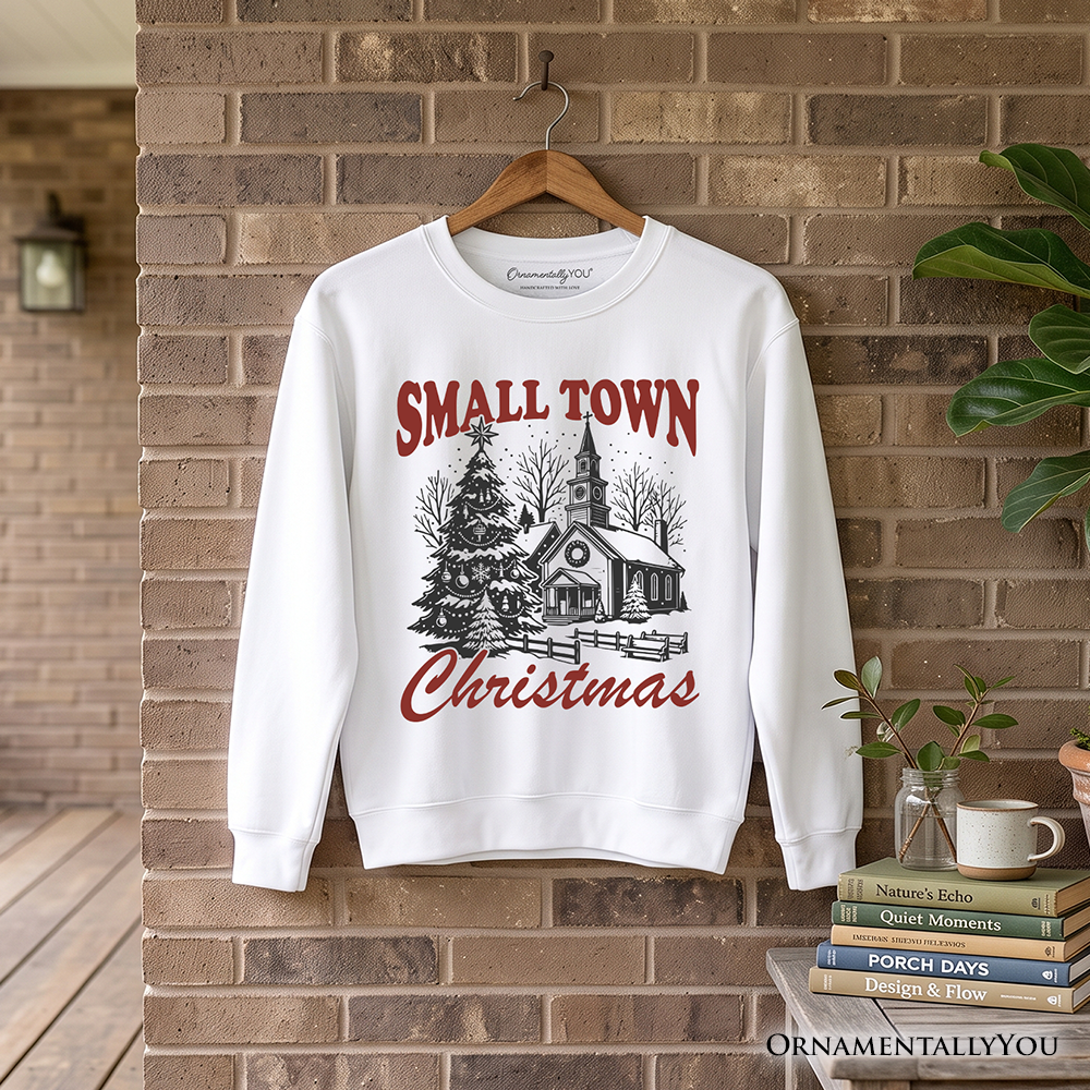 Small Town Christmas Vintage Sweatshirt, Rustic Winter Church Sweater
