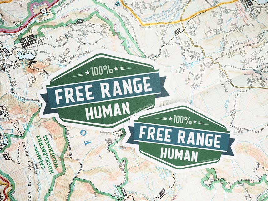 Free Range Human Sticker