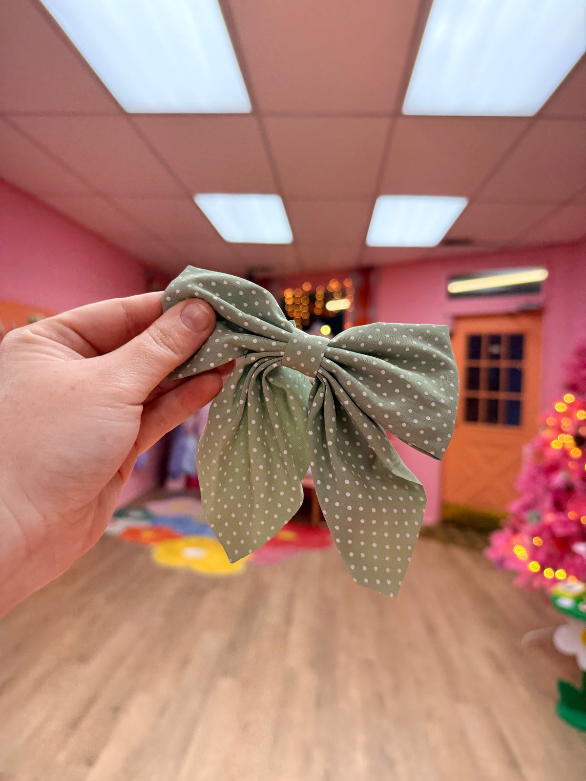 Polka Dot Hair Bow Clip