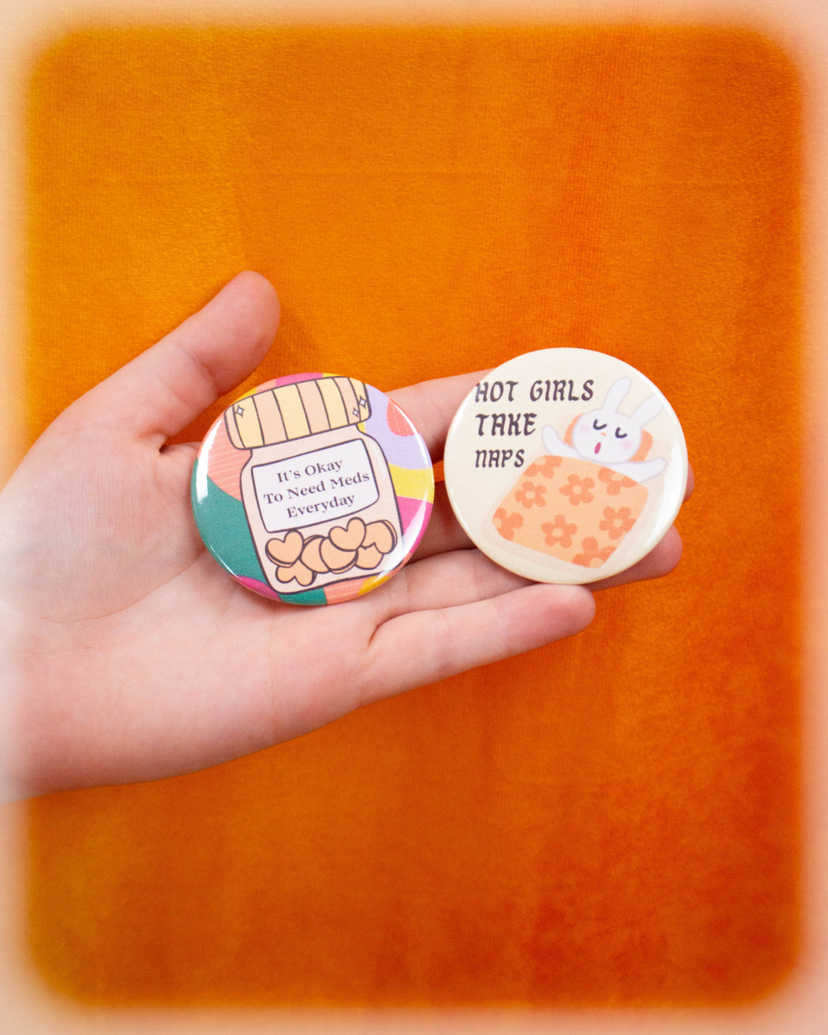 "Hot Girls Take Naps" Pinback Button