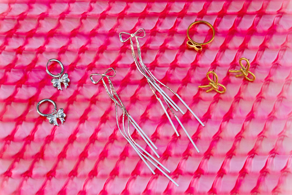 Titanium Bow Dangle Earrings