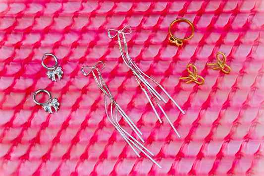 Titanium Bow Dangle Earrings