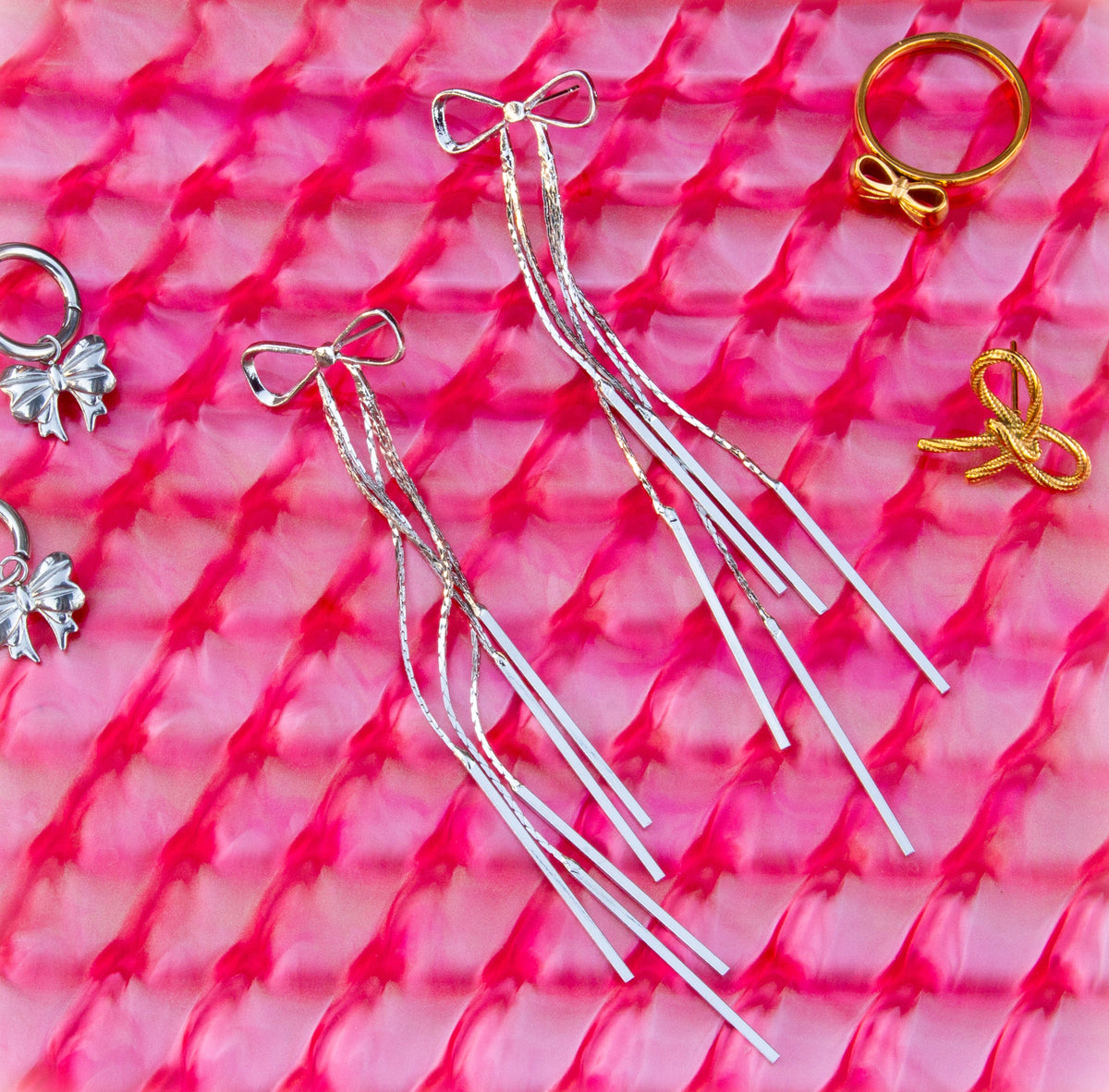 Titanium Bow Dangle Earrings