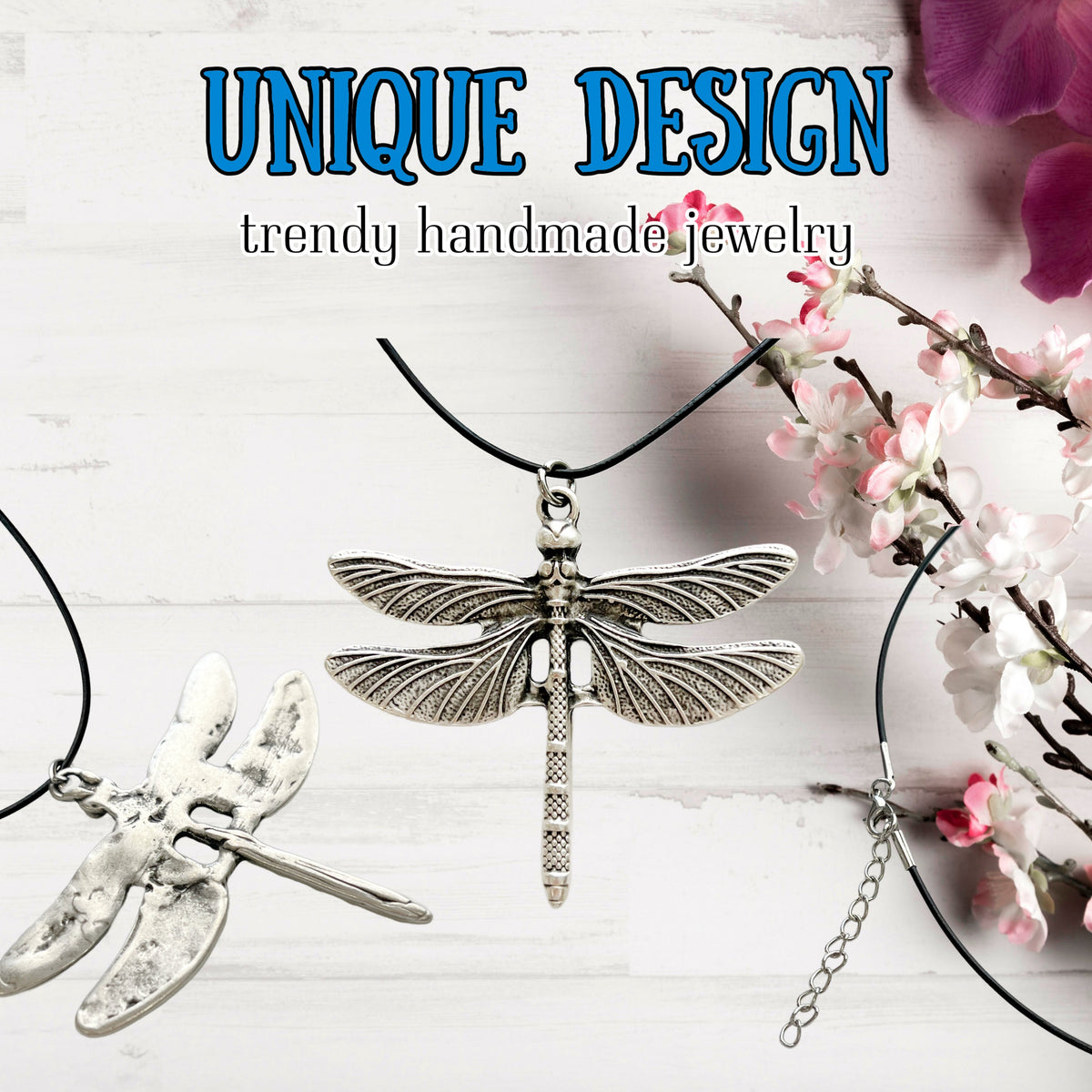 Boho Dragonfly Pendant Necklace Nature Inspired Statement Jewelry