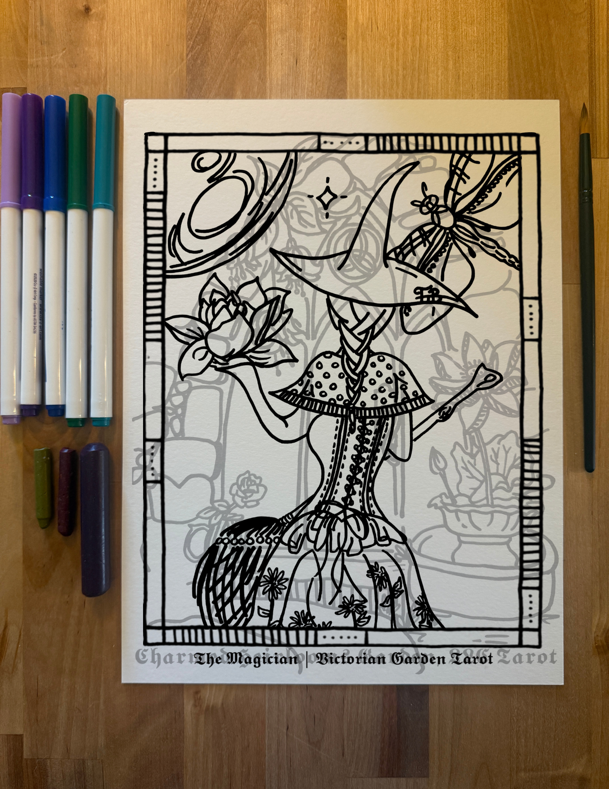 Major Arcana Tarot Coloring Page - 𝕿𝖍𝖊 𝕸𝖆𝖌𝖎𝖈𝖎𝖆𝖓