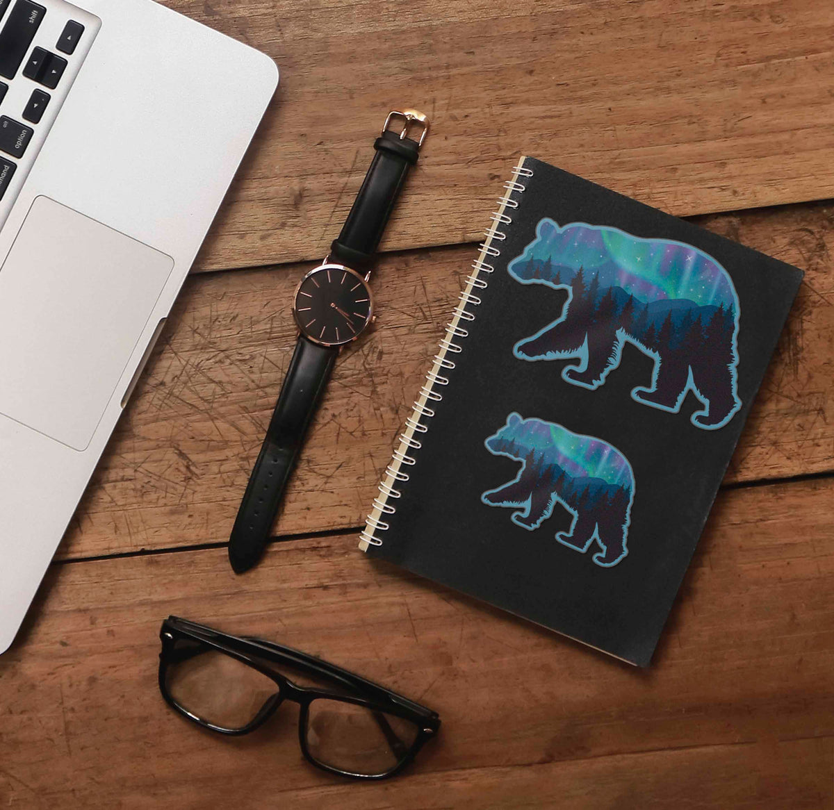 Northern Lights Bear Sticker