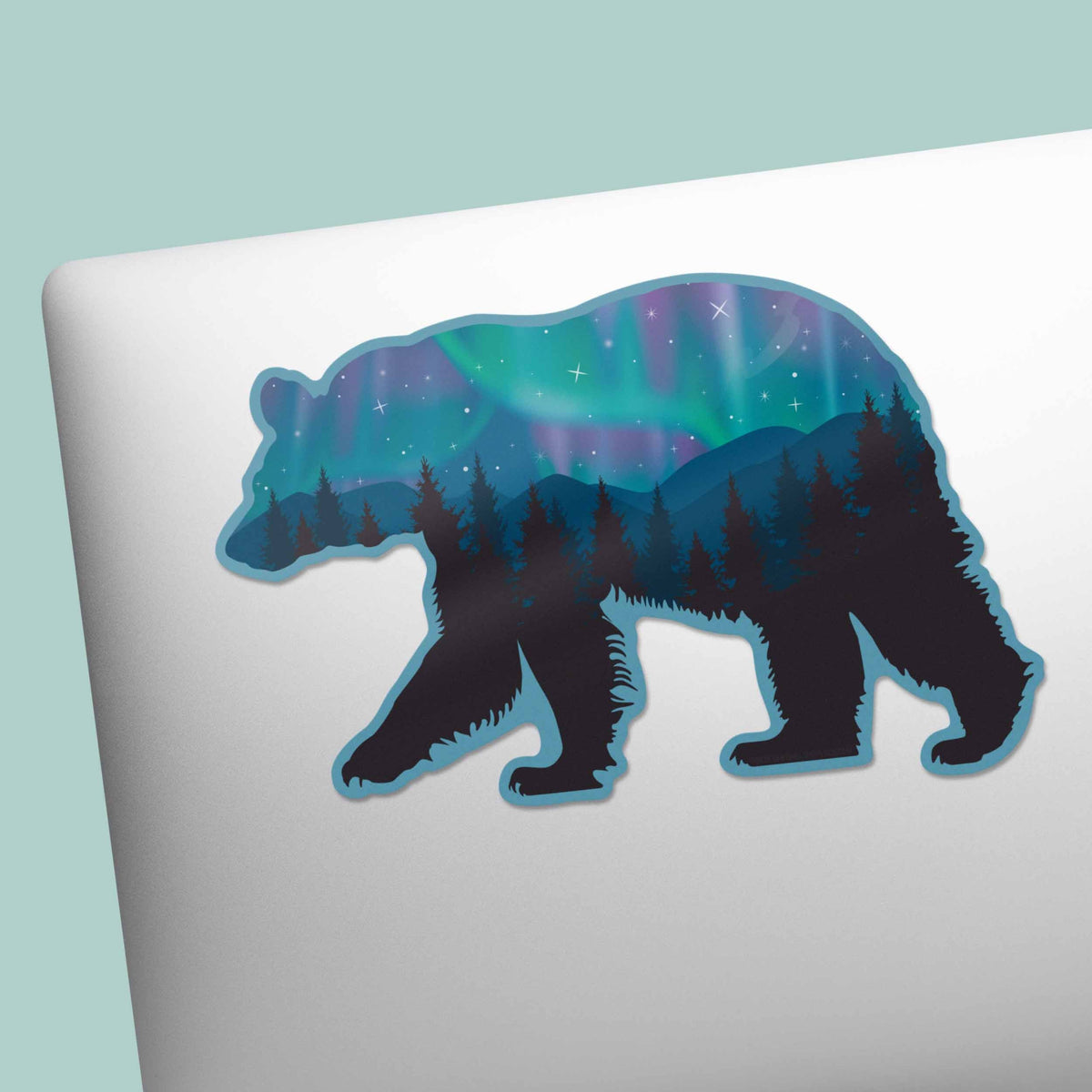 Northern Lights Bear Sticker