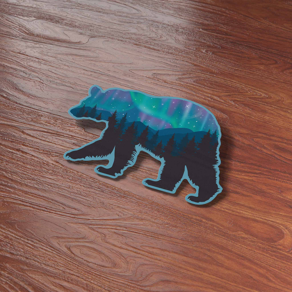 Northern Lights Bear Sticker