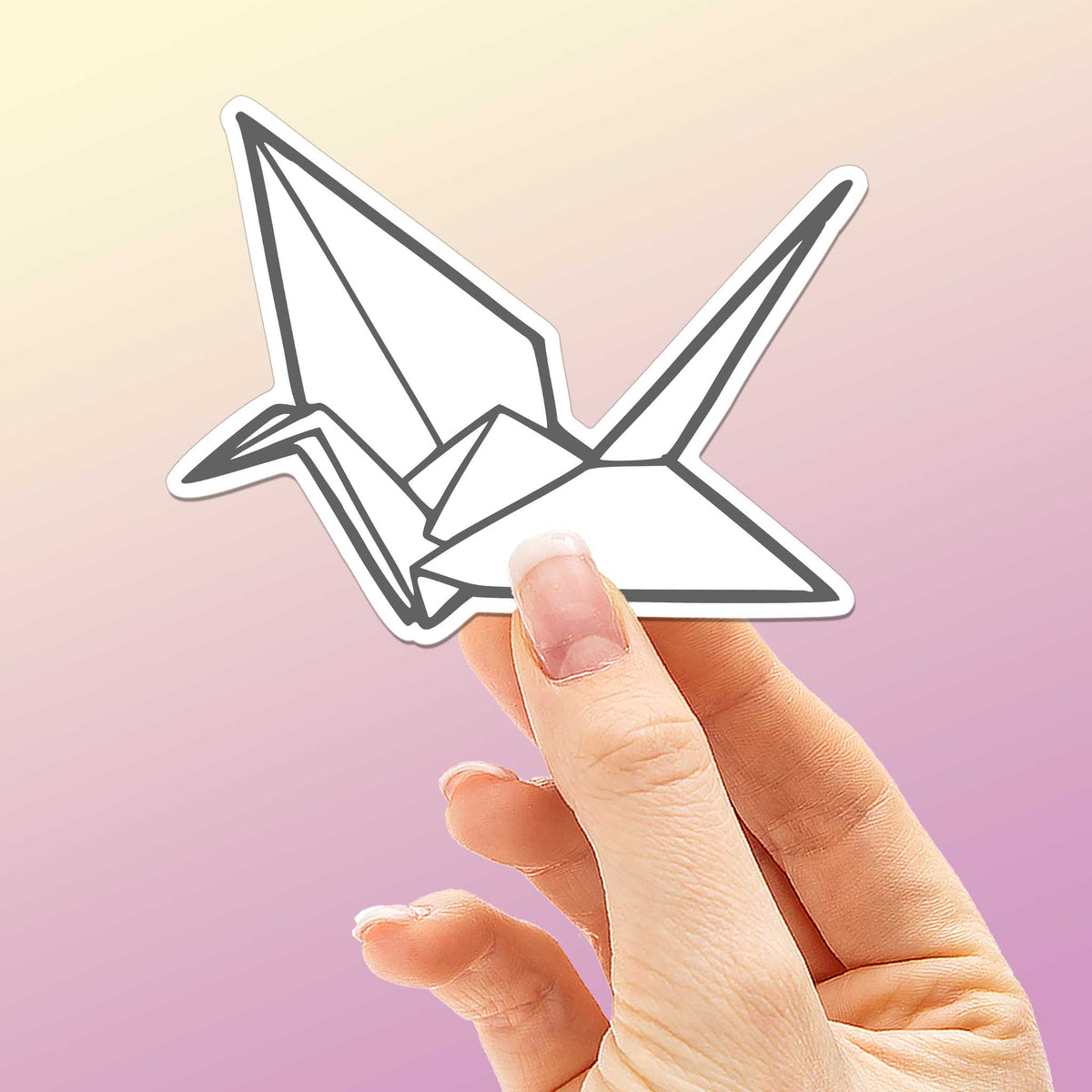 Origami Paper Crane Sticker - Cute Aesthetic Decal