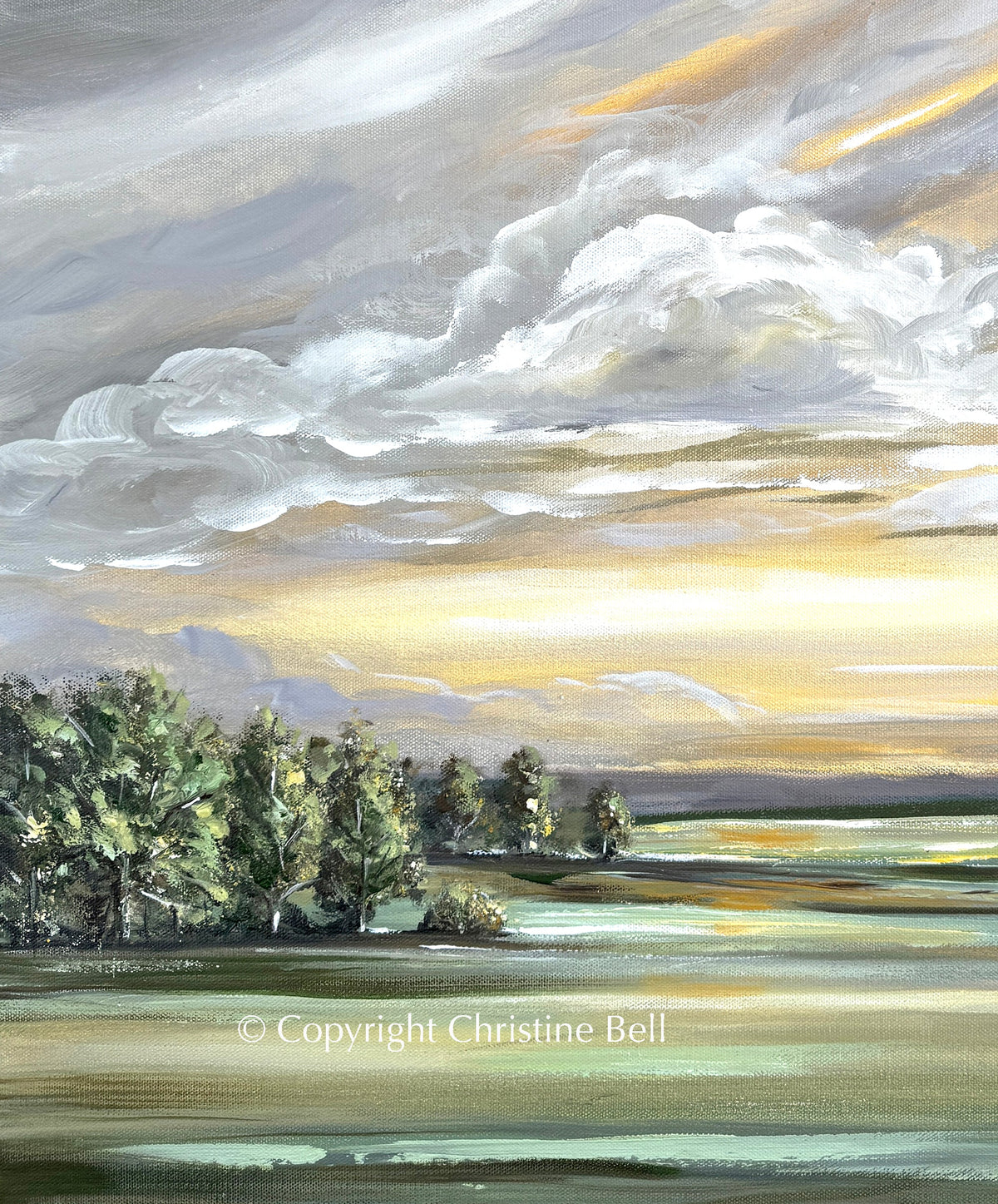 "Luminous Sunrise" GICLÉE PRINT, Modern Landscape Painting, Golden Sunrise, Sunset