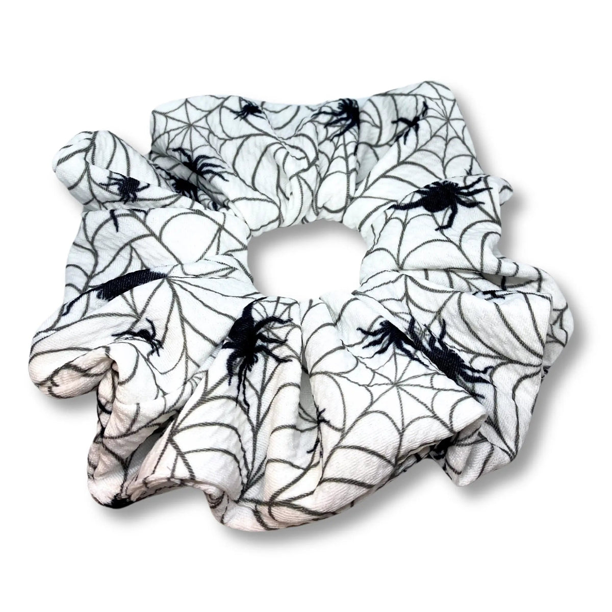 White Spiderweb Halloween Bullet Scrunchie