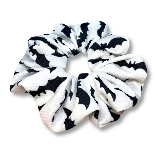 White Bats Halloween Bullet Scrunchie