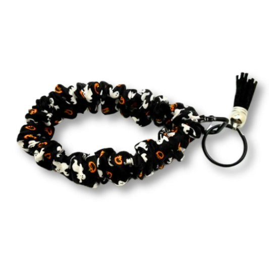 Ghost and Pumpkin Halloween Scrunchie Wristlet