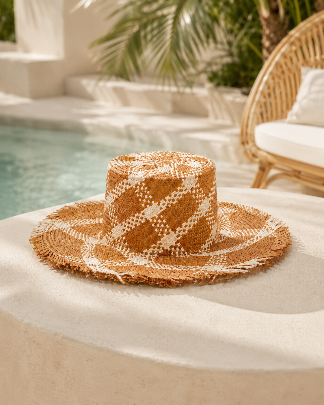 Plaid Patterned Sun Hat