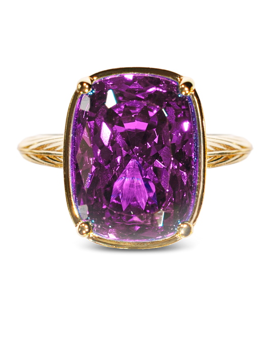 Sterling Silver Elongated Cushion Amethyst CZ Cocktail Ring
