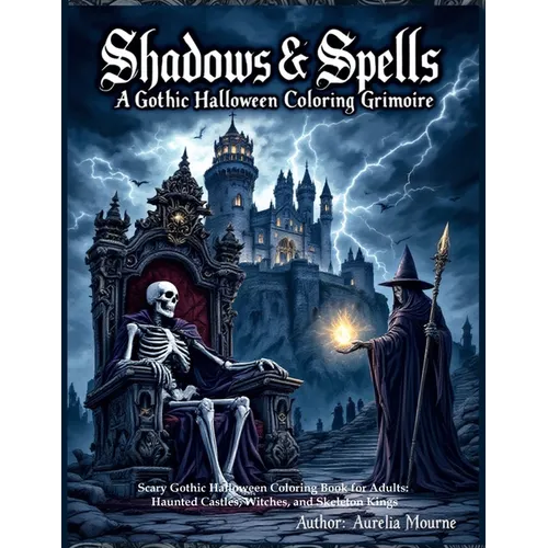 Shadows & Spells: A Gothic Halloween Coloring Grimoire Scary Gothic Halloween Coloring Book for Adults: Haunted Castles, Witches, and Skeleton Kings: - Paperback