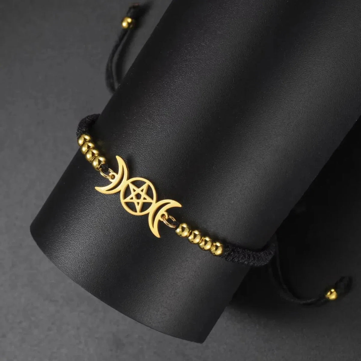 Triple Moon Pentacle Adjustable Bracelet