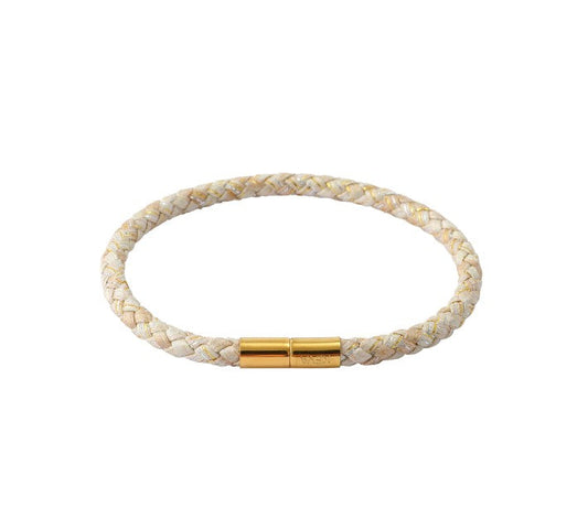 Golden Champagne Braided Silk Bracelet