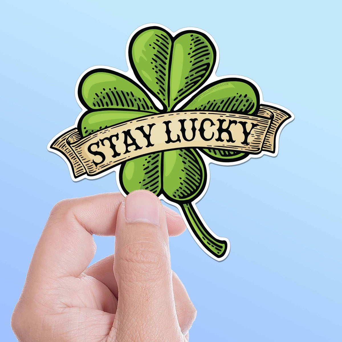 Stay Lucky Four Leaf Clover Sticker